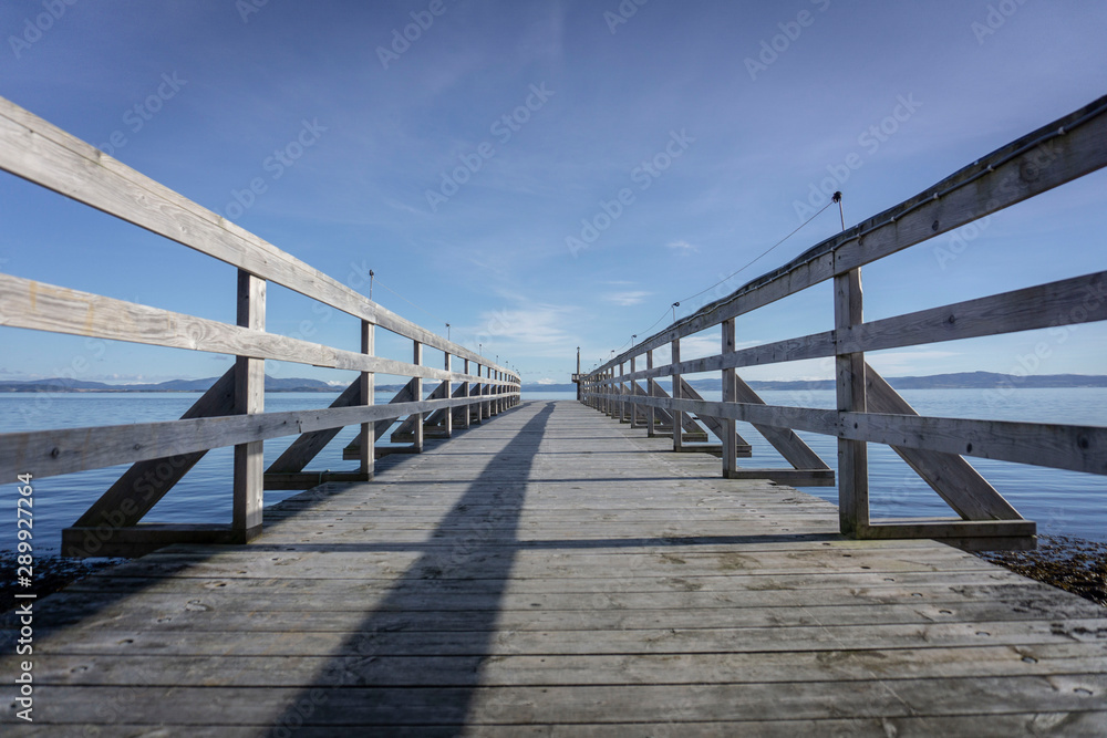 wooden bridge on the sea in Norway
