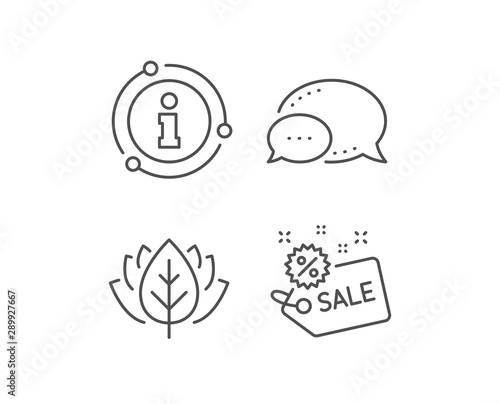 Sale tag line icon. Chat bubble, info sign elements. Shopping discount sign. Clearance symbol. Linear sale outline icon. Information bubble. Vector