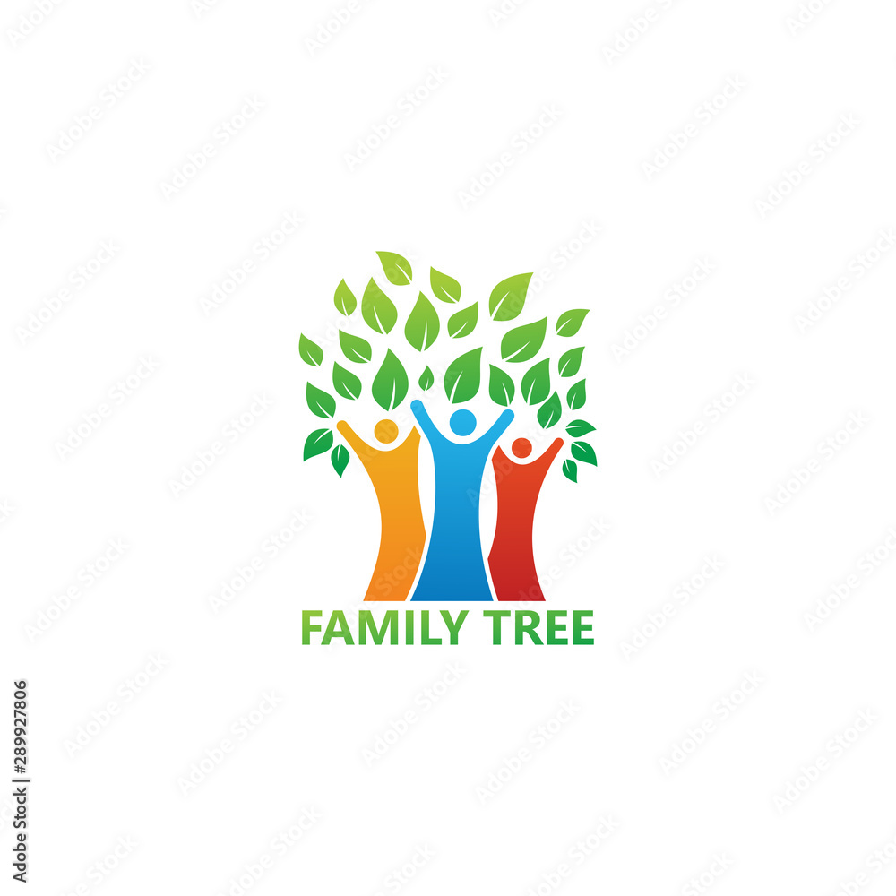 Obraz premium Family Tree Logo Template Design