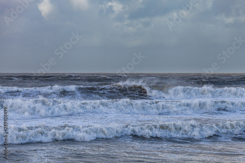 Stormy sea at Westward Ho in North Devon