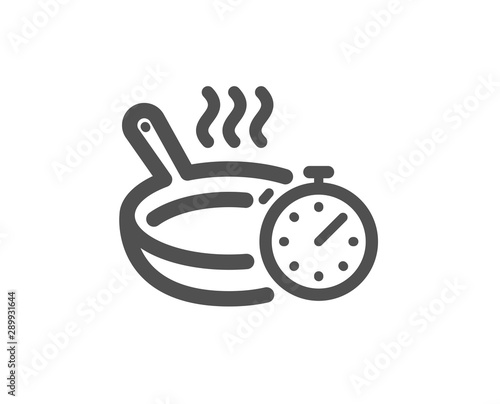 Cooking timer sign. Frying pan icon. Food preparation symbol. Classic flat style. Simple frying pan icon. Vector
