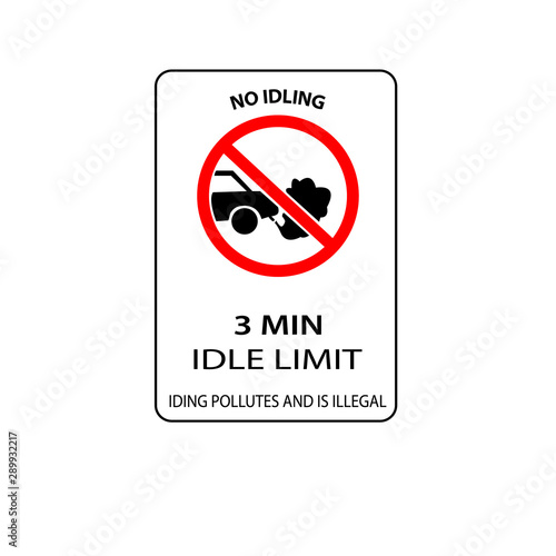 USA traffic road signs. no idling for more than 3 min.vector illustration