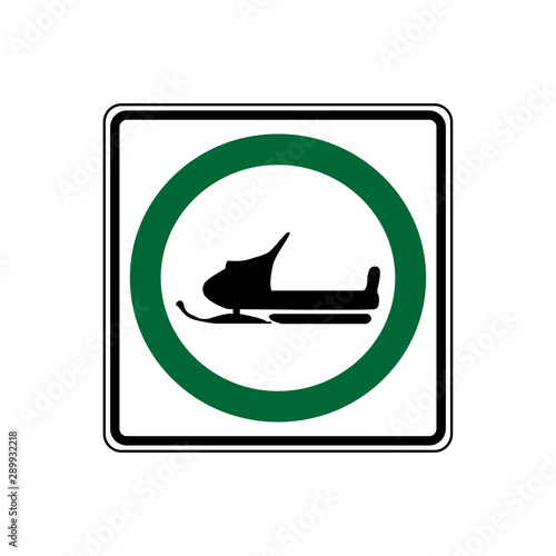 USA traffic road signs. snowmobiles may use this road.vector illustration