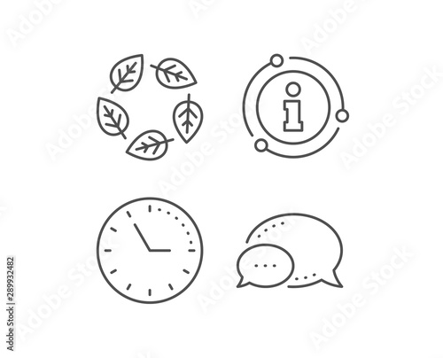 Organic tested line icon. Chat bubble, info sign elements. Bio cosmetics sign. Fair trade symbol. Linear organic tested outline icon. Information bubble. Vector