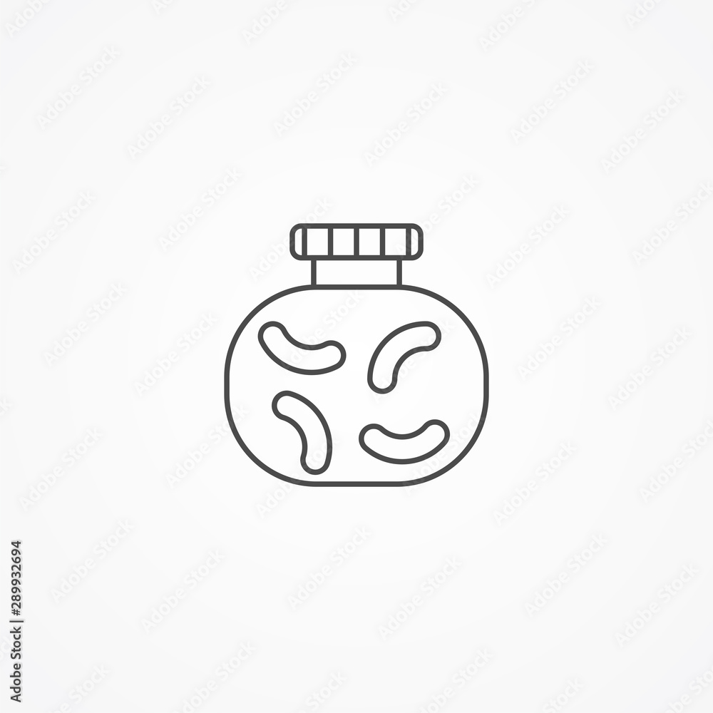 Obraz premium Candy jar vector icon sign symbol