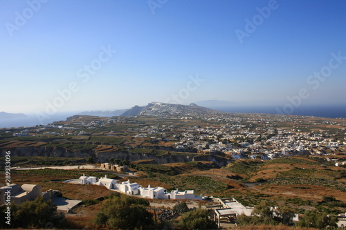 Panorama of Santorini stretching from the town of Pyrgos © Monika