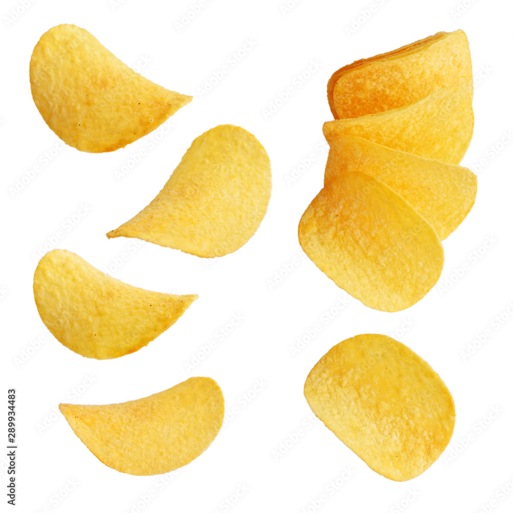 Set of potato chips Set of potato chips