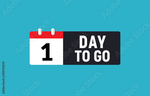 1 day to go last countdown icon. One day go sale price offer promo deal timer, 1 day only