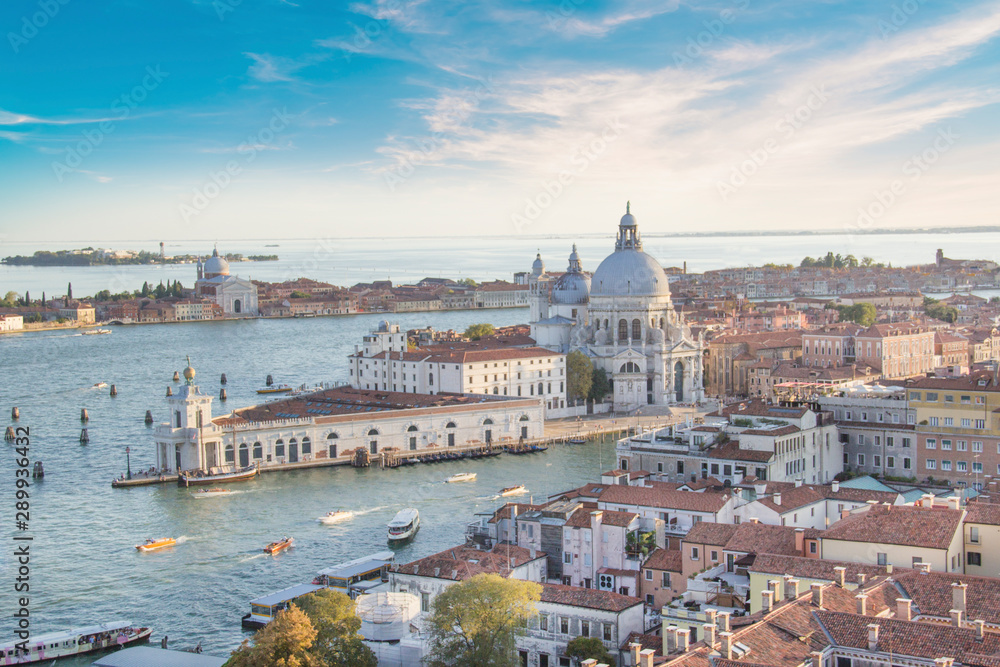 Fototapeta Beautiful views of Santa Maria della Salute and the Venetian lagoon in Venice, Italy