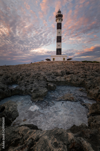 Far de Artrutx lighthouse at Ciutadella, south coast of Menorca island, Spain.