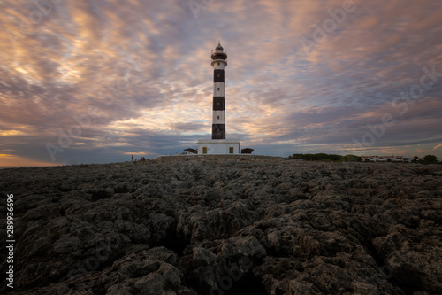 Far de Artrutx lighthouse at Ciutadella, south coast of Menorca island, Spain.