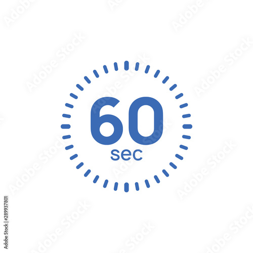 60 second timer clock. 60 sec stopwatch icon countdown time digital stop chronometer photo