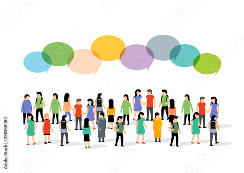 People group person community business flat social talk bubble. Teamwork concept community