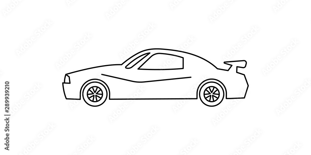 Fototapeta premium coupe line illustration. Element of car