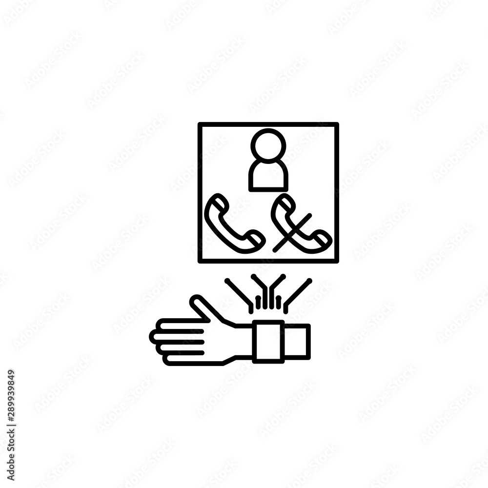 Communication connection hand phone smart social technology icon. Element of fut