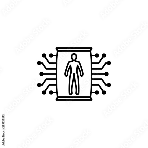 Clone cloning future human medical science technology icon. Element of futuristi