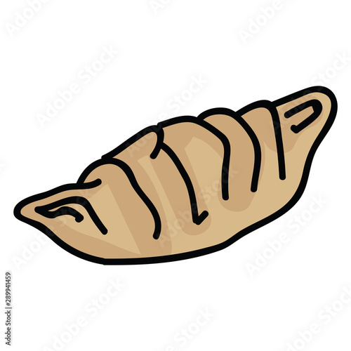 Kawaii Asian dumpling illustration. Hand drawn japanese gyoza snack clipart. 