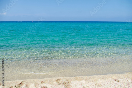 Losari Beach in Belgodère, Corsica, France. Idyllic Mediterranean Beach in the French island of Corsica.