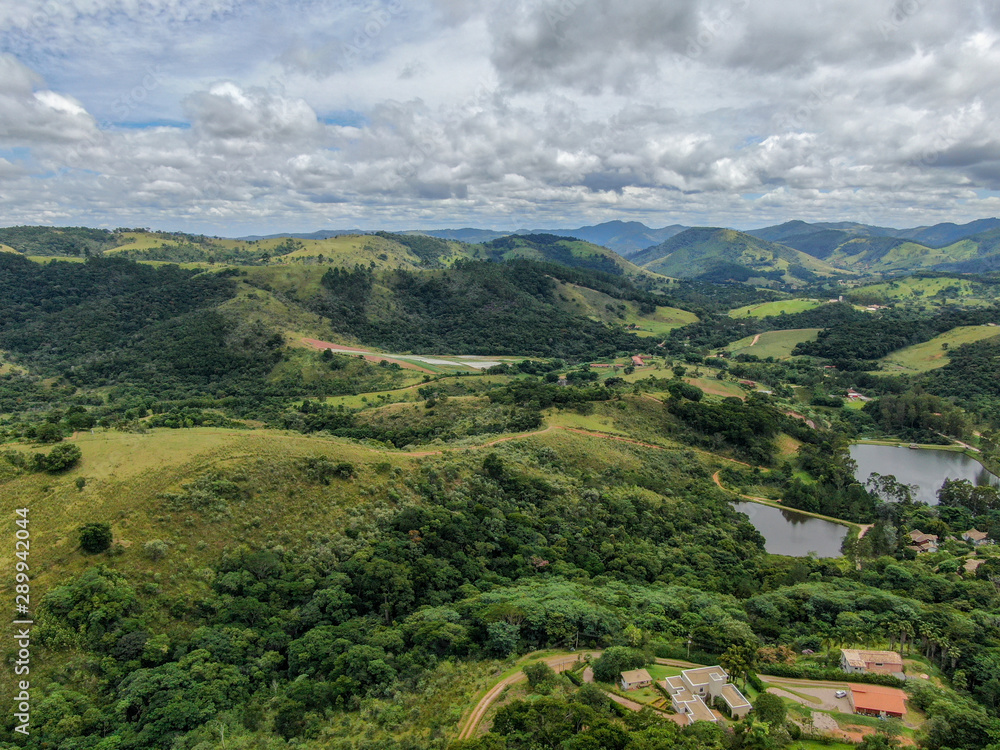 Fototapeta premium Aerial view tropical mountain Monte Alegre do Sul, Brazil