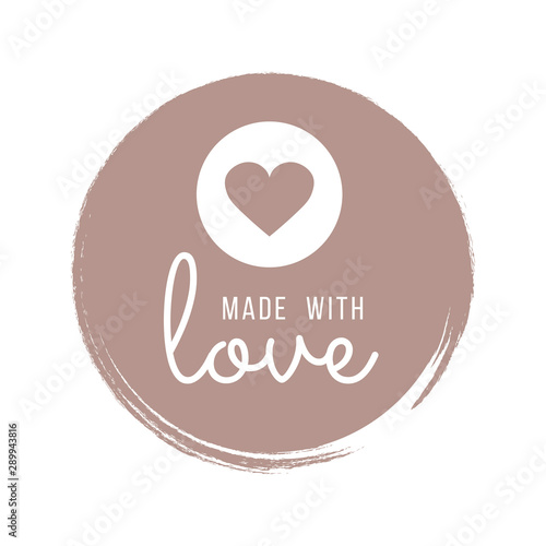 Made with Love inscription lettering quote. Made with Love calligraphy. Made with Love card. Vector illustration.
