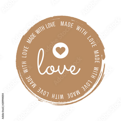 Made with Love inscription lettering quote. Made with Love calligraphy. Made with Love card. Vector illustration