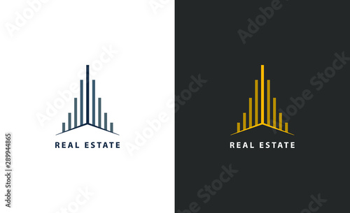 Real estate logo isolated. City vector image