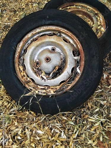 wheel of a car,old , broken