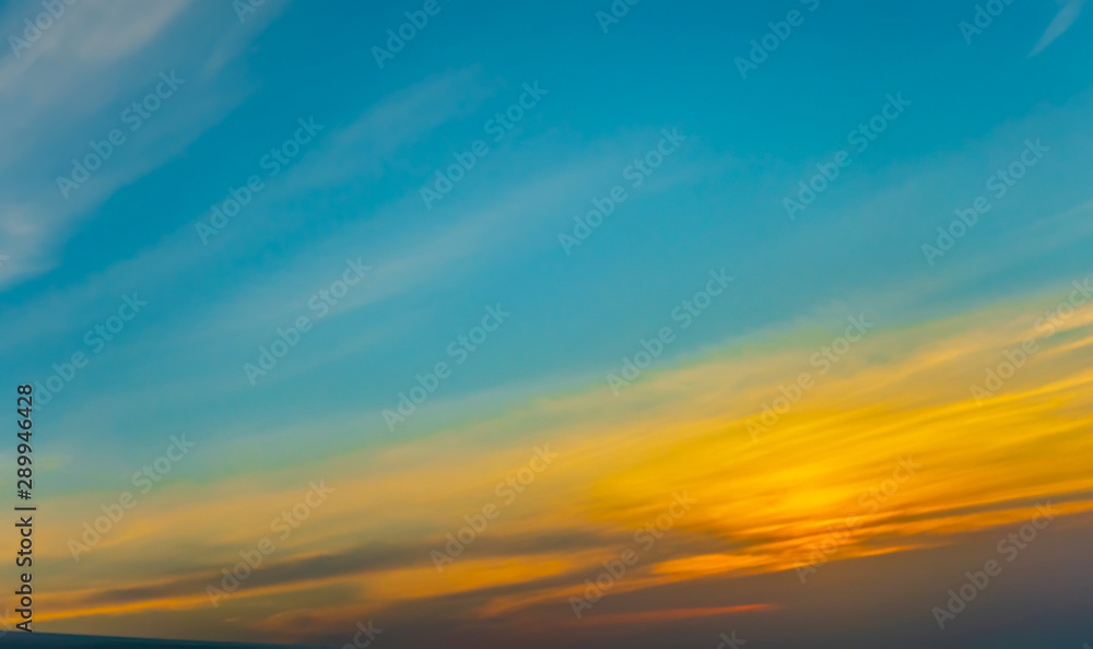 Obraz premium Sunset sky panoramic photo cloud background