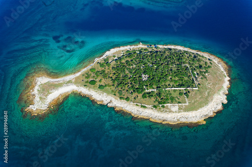 Fototapeta Naklejka Na Ścianę i Meble -  Aerial scene of islands in Brijuni National Park