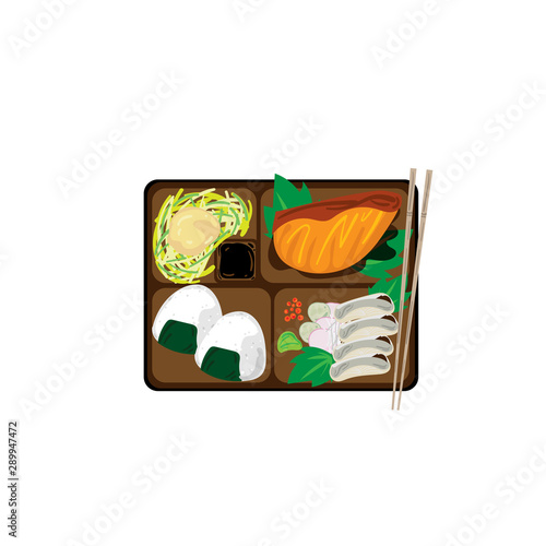 japanese bento box food set graphic object