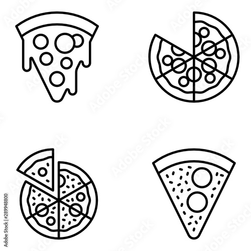 Pizza Vector Line Icon Set