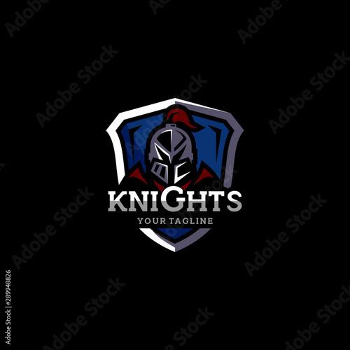Knights Badge Logo Design Vector