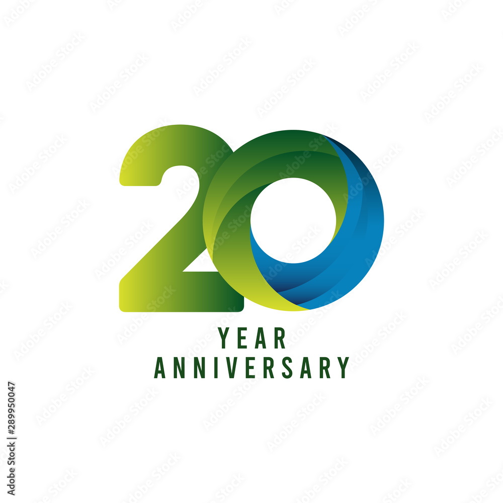 20 Years Anniversary Gradient Vector Template Design Illustration 20 Years Anniversary Gradient Vector Template Design Illustration