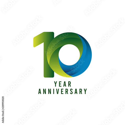 10 Years Anniversary Gradient Vector Template Design Illustration