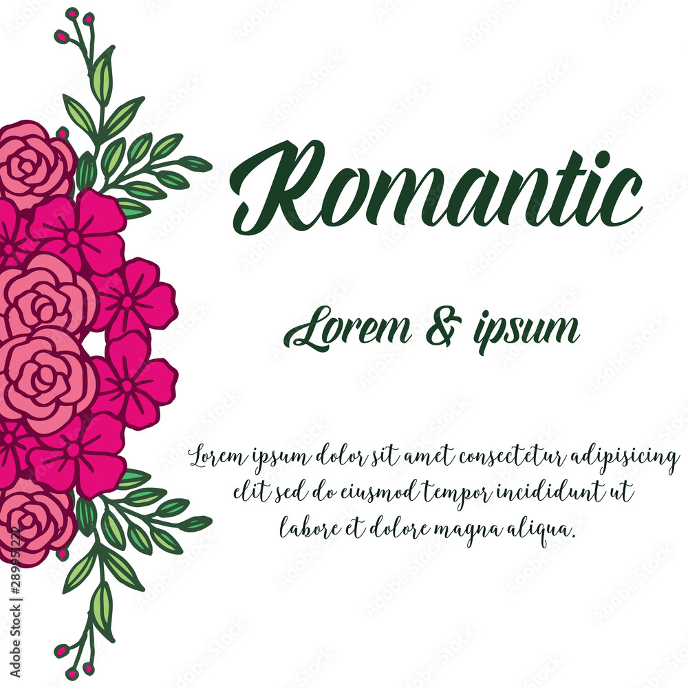 Abstract colorful floral frame, for wedding ornament concept romantic. Vector
