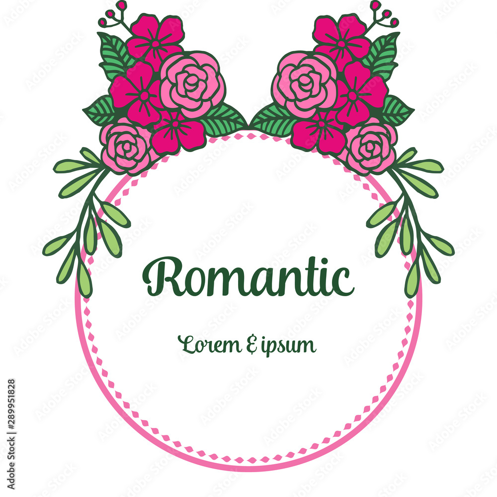 Decorative of greeting card or invitation romantic with design colorful flower frame. Vector