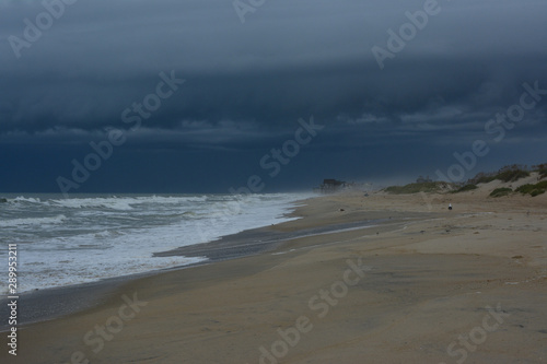 Dark storm clouds over the beach on the Outer Banks of North Carolina