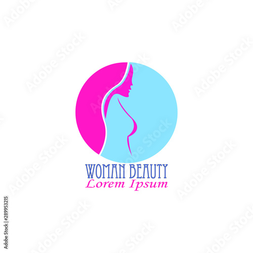 woman beauty hair salon logo design