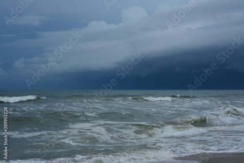 Dark storm clouds over the beach on the Outer Banks of North Carolina
