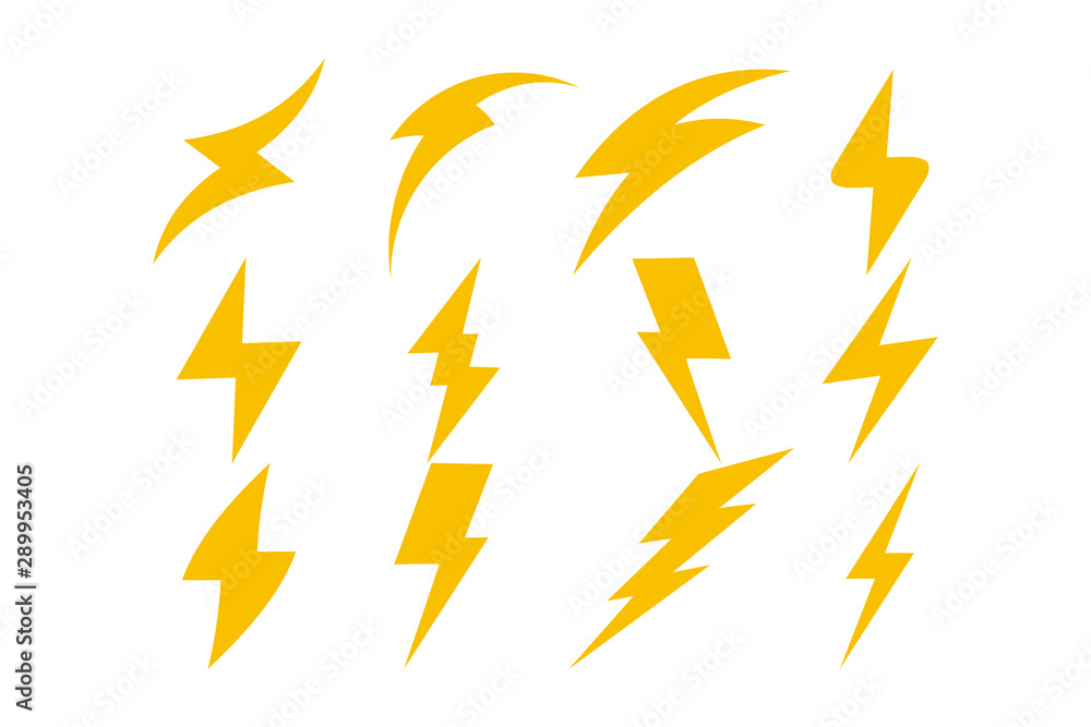 thunder lightning logo icon vector set thunder lightning logo icon vector set