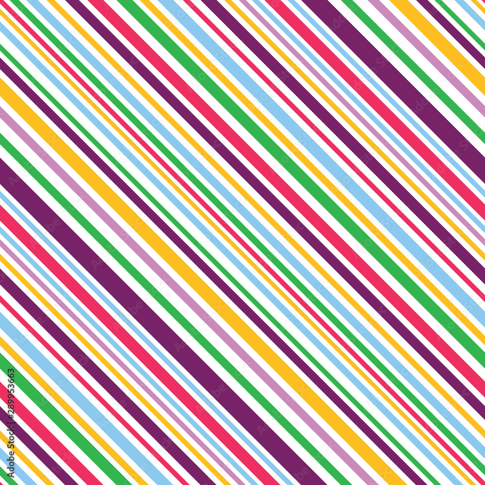 Obraz premium Multi colored diagonal stripes seamless pattern background. 