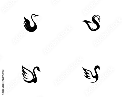 Swan option logo Template simple creative icon