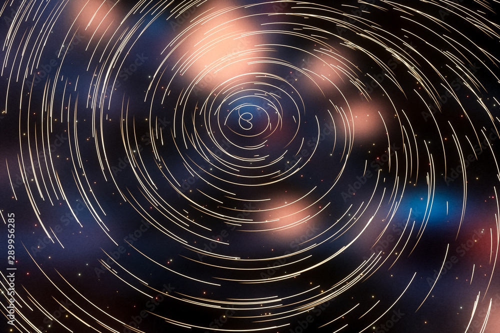 Particles revolves around its center with dark background, 3d rendering. Particles revolves around its center with dark background, 3d rendering.