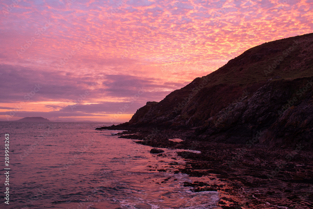 sunset over the sea