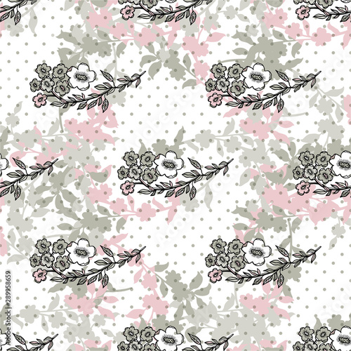 Abstract nature flower small seamless pattern set.Ethnic ornament, floral print, textile fabric, botanical.