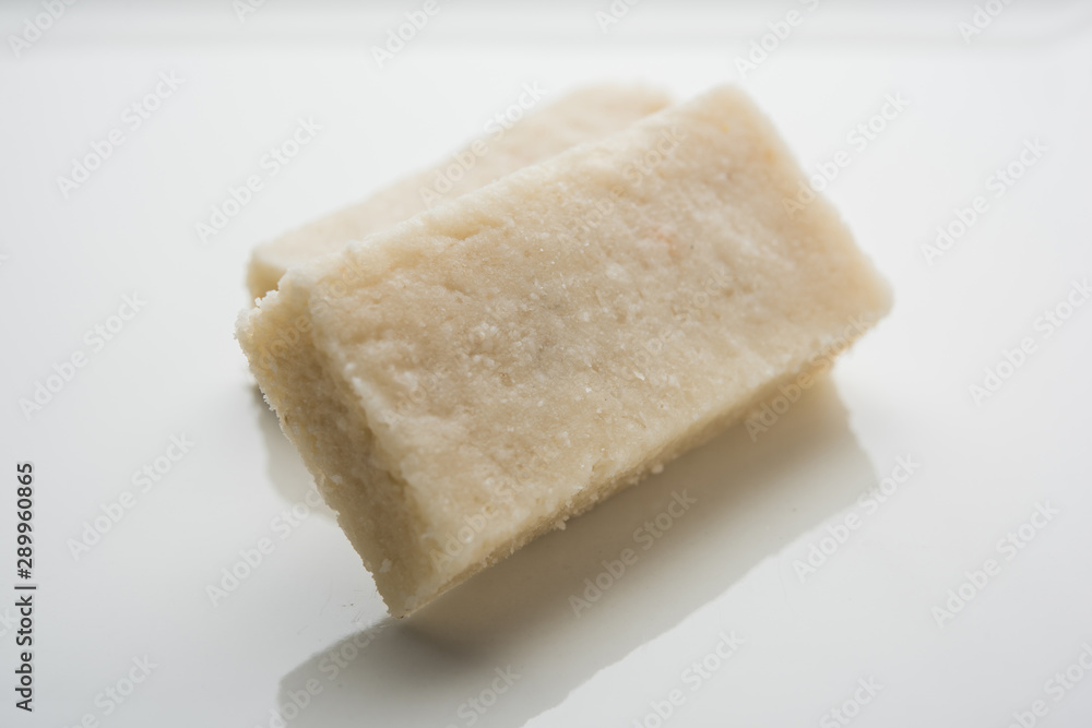 Coconut Burfi / Kopra Pak/ Fresh Nariyal Fudge, selective focus Coconut Burfi / Kopra Pak/ Fresh Nariyal Fudge, selective focus