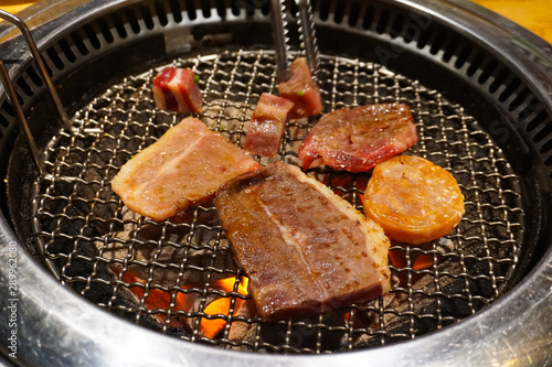 Korean Grill Meat Jananese Food Close-up photo