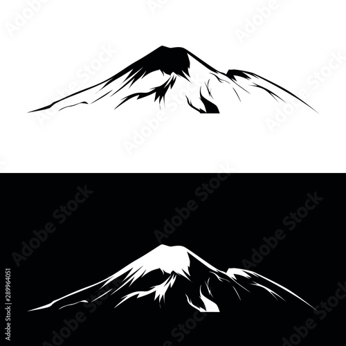 mountain black and white vector