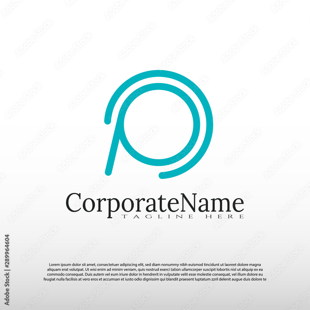Obraz premium Technology logo with initial P letter, digital industrial tech icon, illustration element -vector