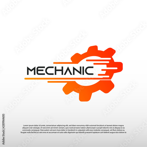 Mechanic technology logo or icon with gear concept